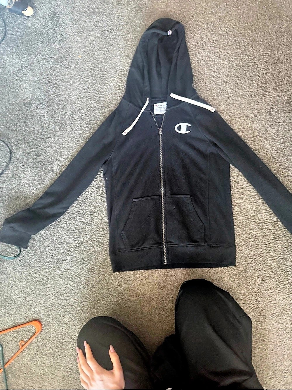 Champion Black Hoodie and Leggings Set